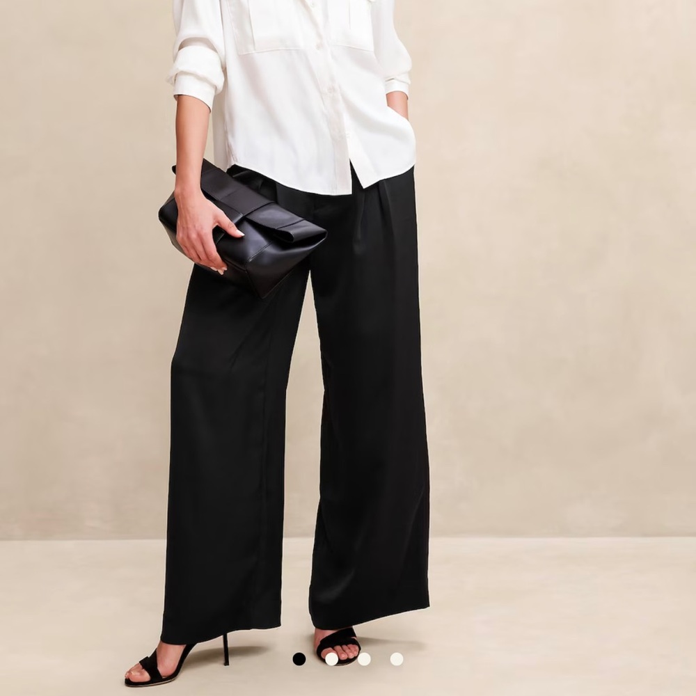 Banana Republic SILKY PLEATED WIDE-LEG PANT